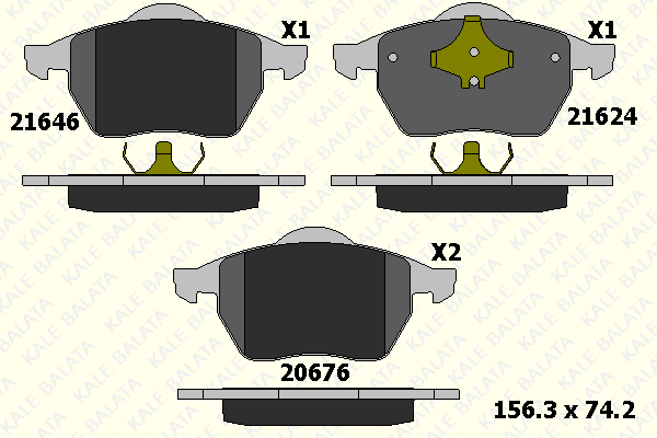 Kit de plaquettes de frein, frein à disque KALE 21624 204 05