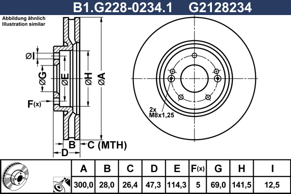 Disque de frein GALFER B1.G228-0234.1