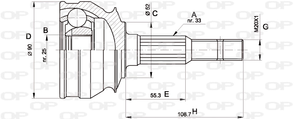 Jeu de joints, arbre de transmission OPEN PARTS CVJ5007.10