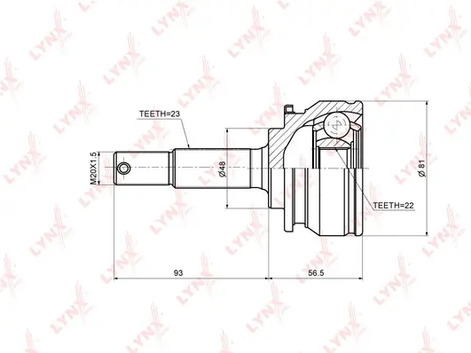 Jeu de joints, arbre de transmission LYNXAUTO CO-5746