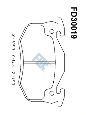Kit de plaquettes de frein, frein à disque FBK FD30019