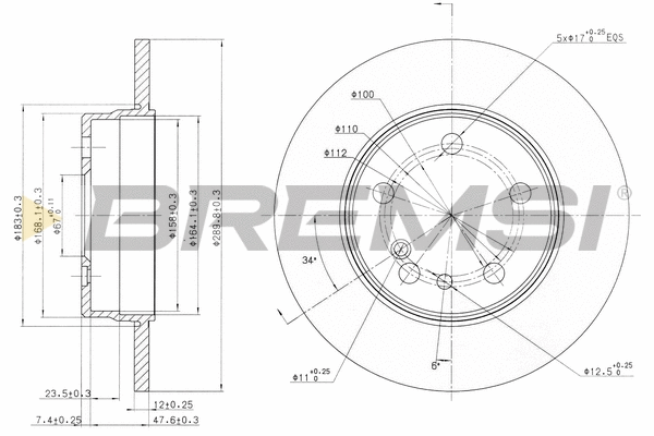 Disque de frein BREMSI CD6560S