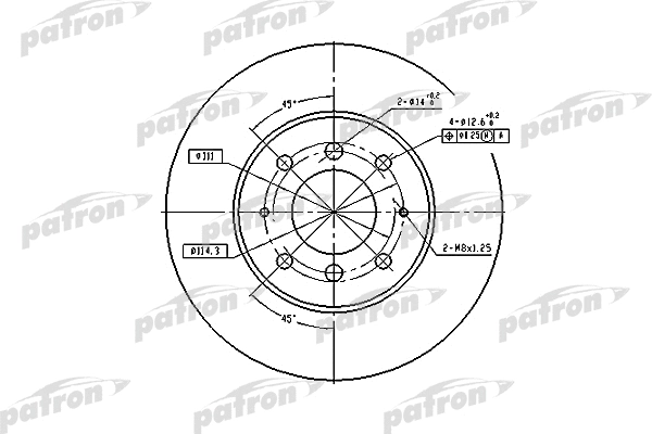 Disque de frein PATRON PBD4345