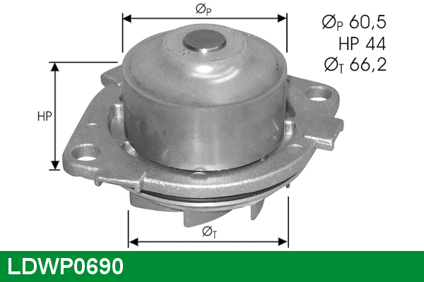 Pompe à eau, refroidissement du moteur LUCAS LDWP0690