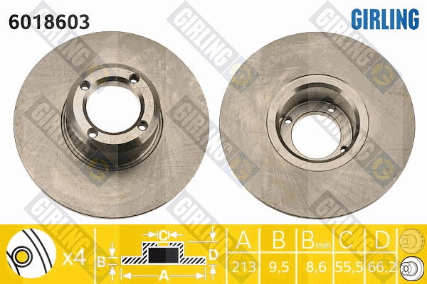 Disque de frein GIRLING 6018603
