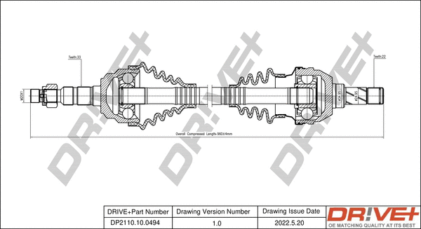 Arbre de transmission Dr!ve+ DP2110.10.0494