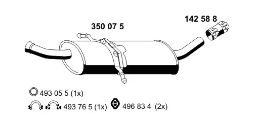 Silencieux central ERNST 350075