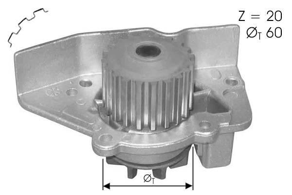 Pompe à eau, refroidissement du moteur TECDRIVE TPAE0060