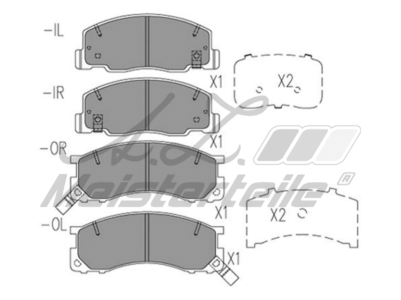 Kit de plaquettes de frein, frein à disque A.Z. Meisterteile AZMT-44-022-2566