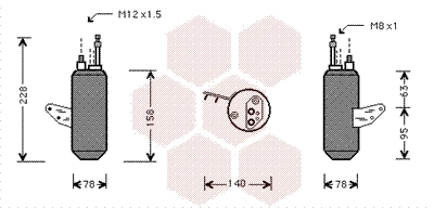 Filtre déshydratant, climatisation VAN WEZEL 1800D297