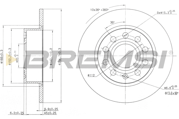 Disque de frein BREMSI CD7224S