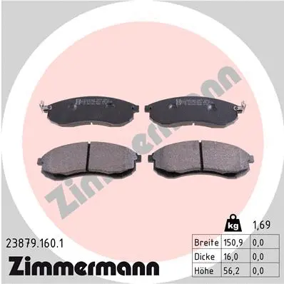 Kit de plaquettes de frein, frein à disque ZIMMERMANN 23879.160.1