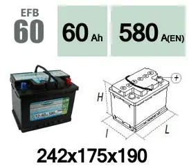 Batterie de démarrage Technika EFB60