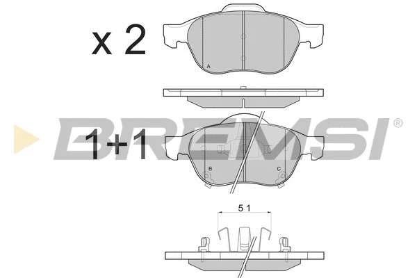 Kit de plaquettes de frein, frein à disque BREMSI BP3085