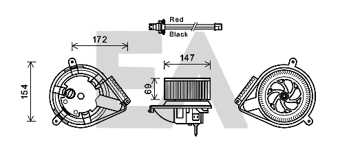 Moteur électrique, pulseur d'air habitacle EACLIMA 42A50011