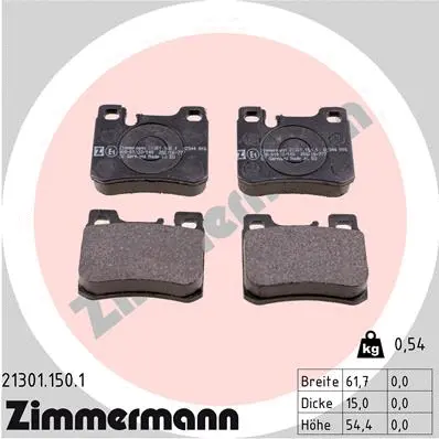 Kit de plaquettes de frein, frein à disque ZIMMERMANN 21301.150.1