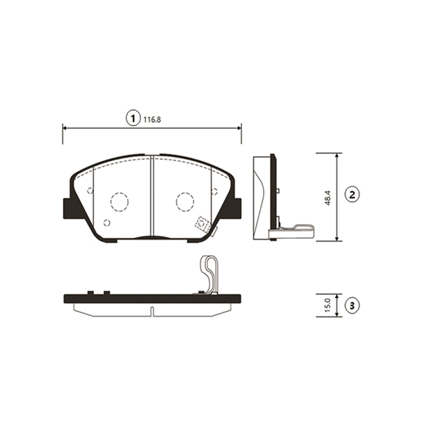 Kit de plaquettes de frein, frein à disque CTR GK0550