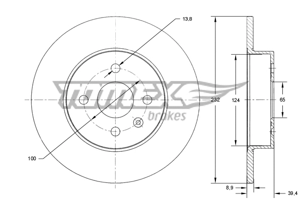 Disque de frein TOMEX Brakes TX 71-63