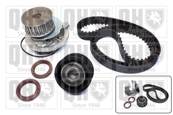 Pompe à eau + kit de courroie crantée QUINTON HAZELL QBPK1460