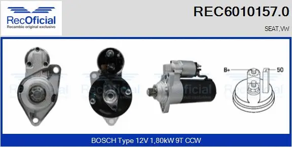 Démarreur RECOFICIAL REC6010157.0