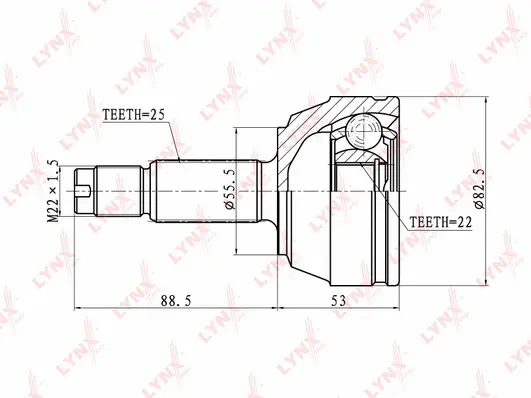 Jeu de joints, arbre de transmission LYNXAUTO CO-3004