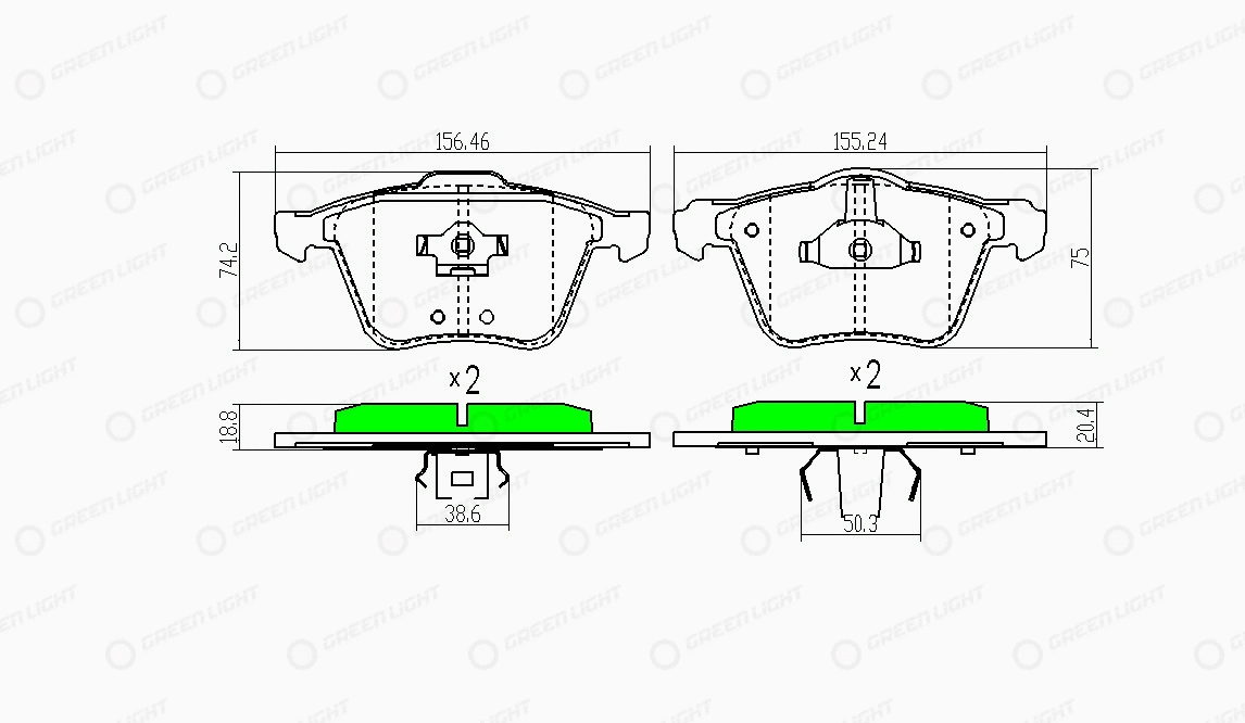 Kit de plaquettes de frein, frein à disque Automotive Adriado GLBP0312