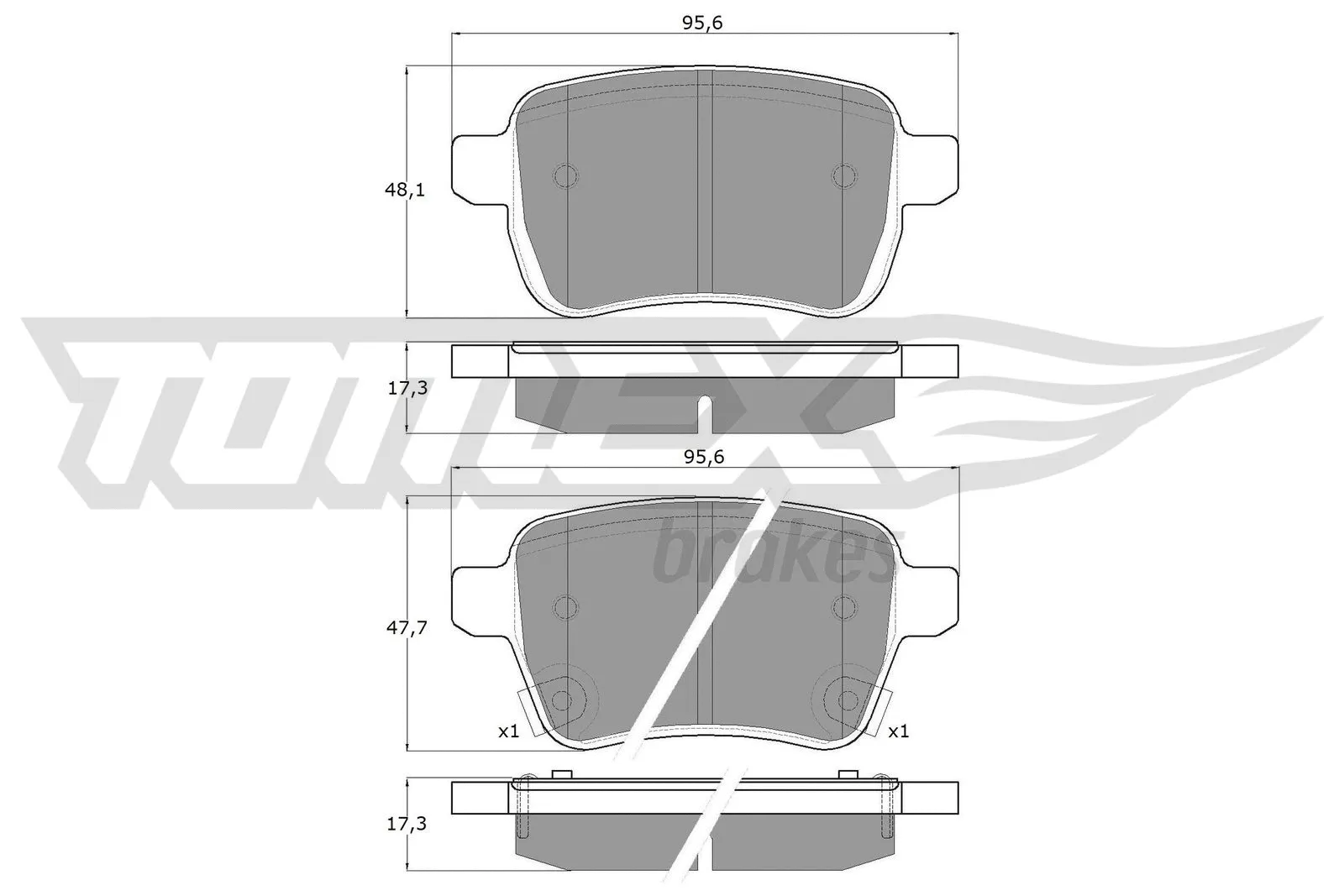 Kit de plaquettes de frein, frein à disque TOMEX Brakes TX 17-94