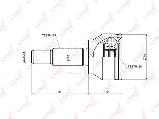 Jeu de joints, arbre de transmission LYNXAUTO CO-3001