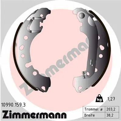 Jeu de mâchoires de frein ZIMMERMANN 10990.159.3