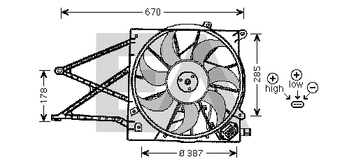 Ventilateur, refroidissement du moteur EACLIMA 33V54023