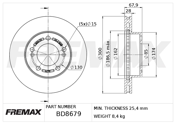 Disque de frein FREMAX BD-8679