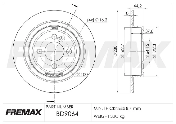 Disque de frein FREMAX BD-9064