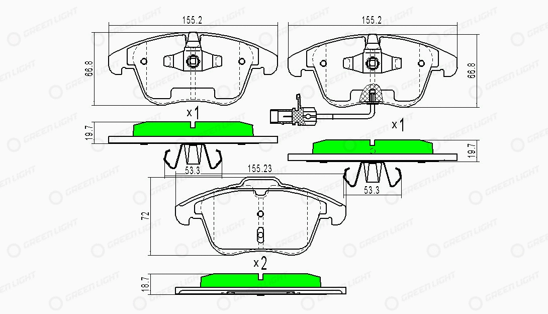Kit de plaquettes de frein, frein à disque Automotive Adriado GLBP0038