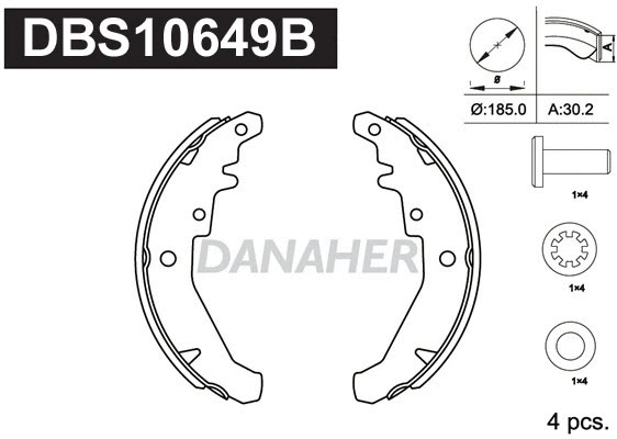 Jeu de mâchoires de frein DANAHER DBS10649B