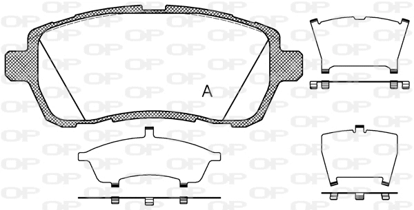 Kit de plaquettes de frein, frein à disque OPEN PARTS BPA1281.10