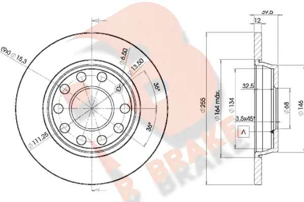 Disque de frein R BRAKE 78RBD25309