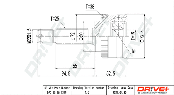 Jeu de joints, arbre de transmission Dr!ve+ DP2110.10.1259
