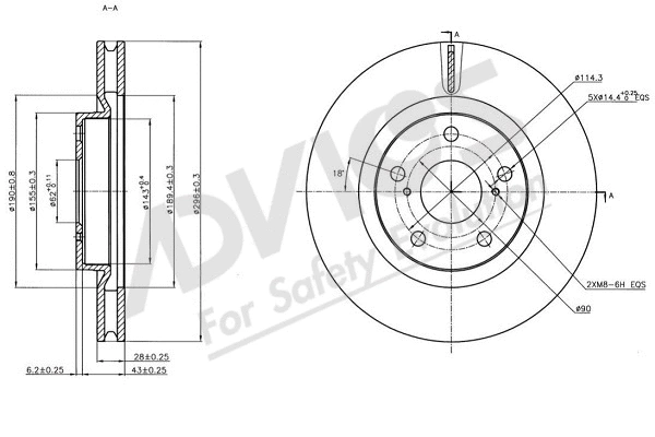 Disque de frein ADVICS-SEA A6F254
