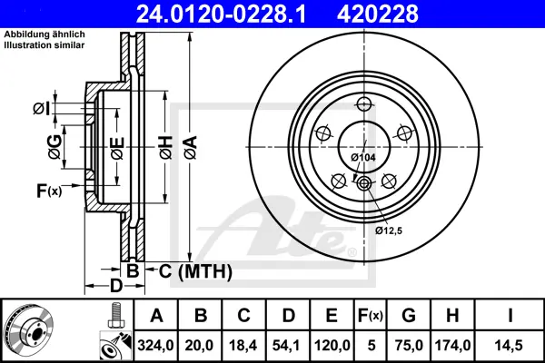 Disque de frein ATE-APAC 24.0120-0228.1