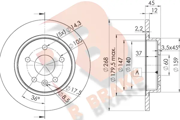 Disque de frein R BRAKE 78RBD21560
