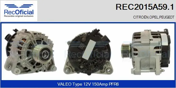 Alternateur RECOFICIAL REC2015A59.1