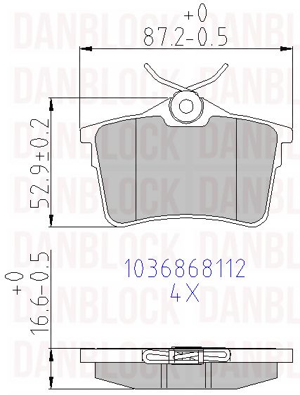 Kit de plaquettes de frein, frein à disque DANBLOCK DB 510650