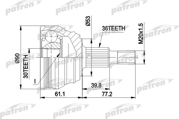 Jeu de joints, arbre de transmission PATRON PCV1189