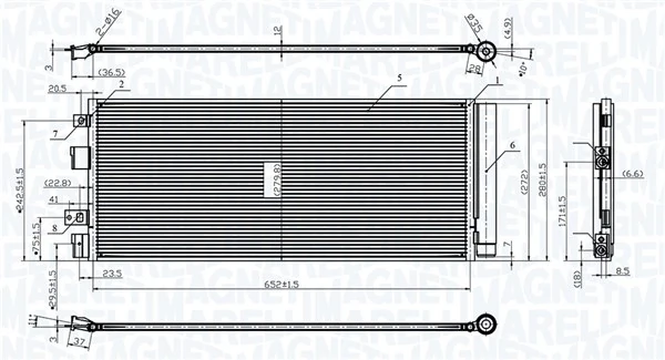 Condenseur, climatisation MAGNETI MARELLI 350203170000