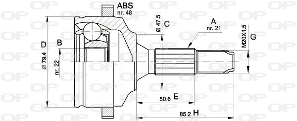 Jeu de joints, arbre de transmission OPEN PARTS CVJ5369.10
