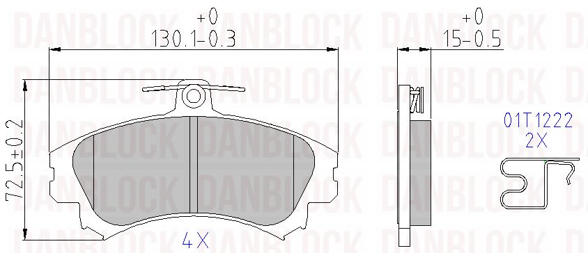 Kit de plaquettes de frein, frein à disque DANBLOCK DB 510437