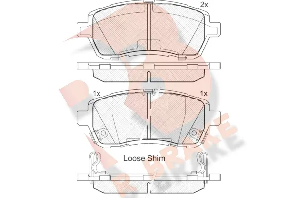 Kit de plaquettes de frein, frein à disque R BRAKE RB1881-200