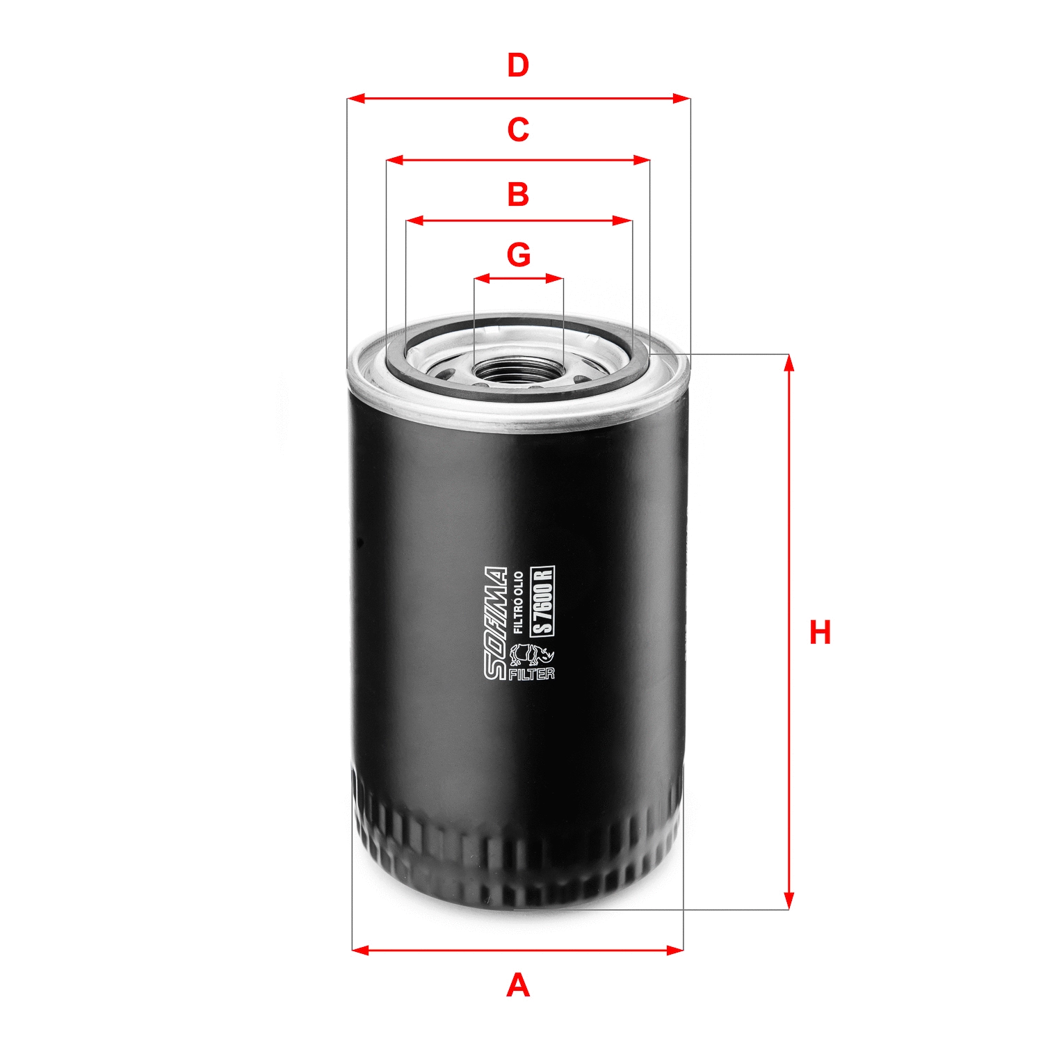 Filtre à huile SOFIMA S 7600 R