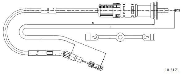 Tirette à câble, commande d'embrayage CABOR 10.3171