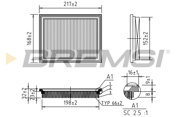 Filtre à air BREMSI FA0578